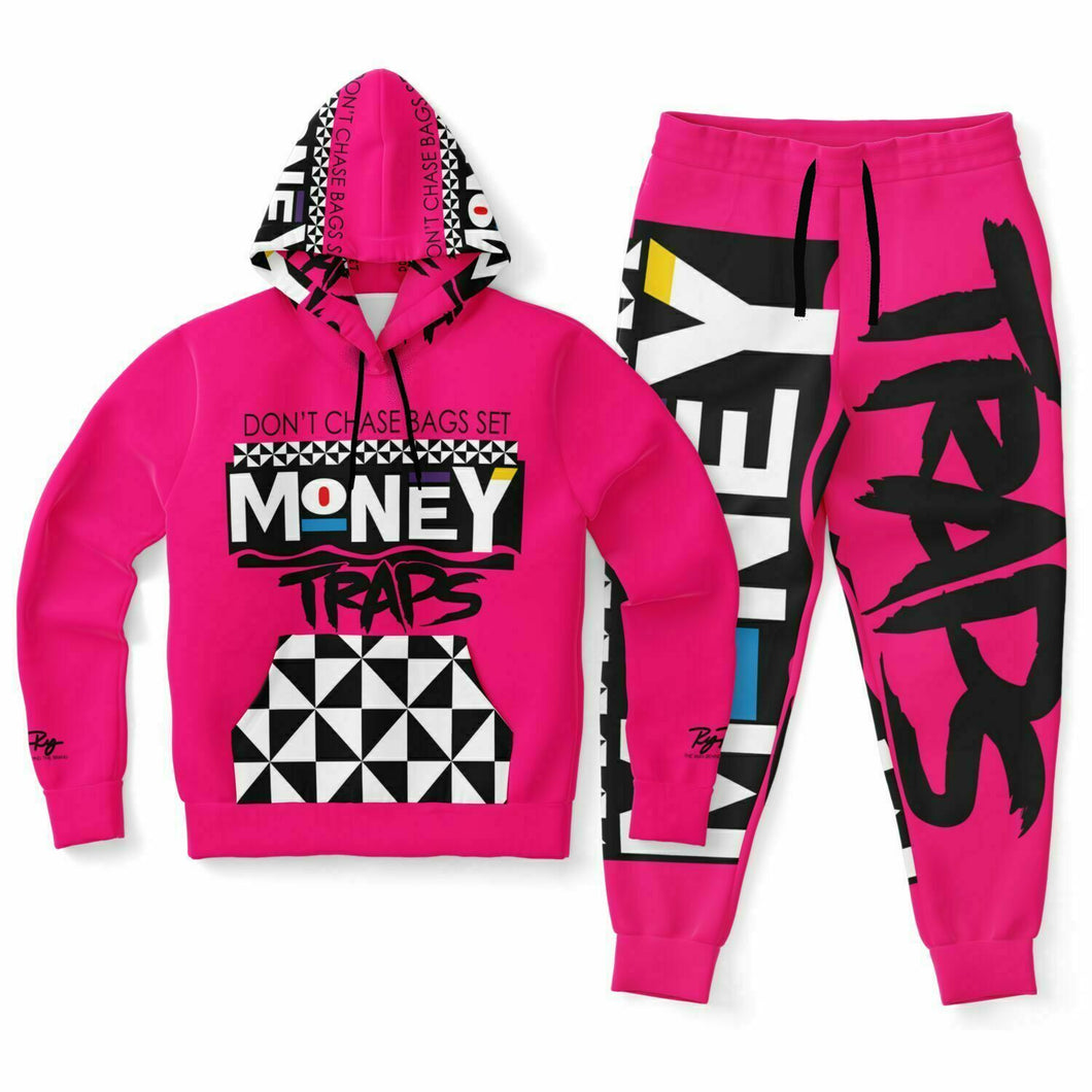 Bright Pink - Martin Styled Hoodie & Jogger - AOP