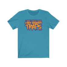 Load image into Gallery viewer, &quot;MoneyTraps&quot; Blue/Orange Text Short Sleeve Tee
