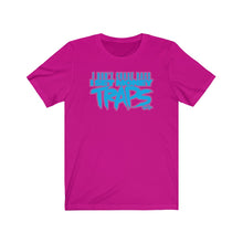 Load image into Gallery viewer, &quot;Money Traps&quot; Turquoise/Pink Text Short sleeve Tee
