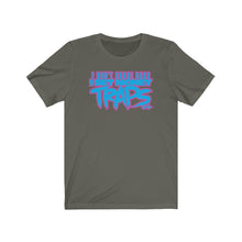 Load image into Gallery viewer, &quot;Money Traps&quot; Turquoise/Pink Text Short sleeve Tee
