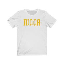 Load image into Gallery viewer, &quot;Iowa Nigga&quot; Gold/White Text Short Sleeve Tee
