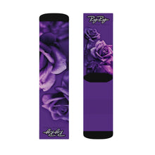 Load image into Gallery viewer, &quot;Purple Roses&quot; Purple Sublimation socks
