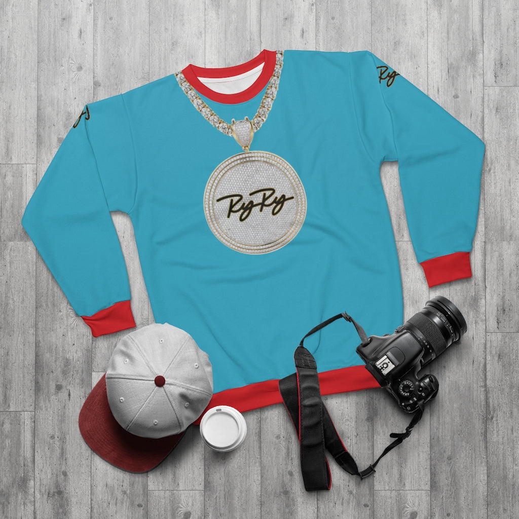 Teal Red Tips Diamond Chain SweatShirt