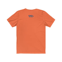 Load image into Gallery viewer, &quot;MoneyTraps&quot; Blue/Orange Text Short Sleeve Tee
