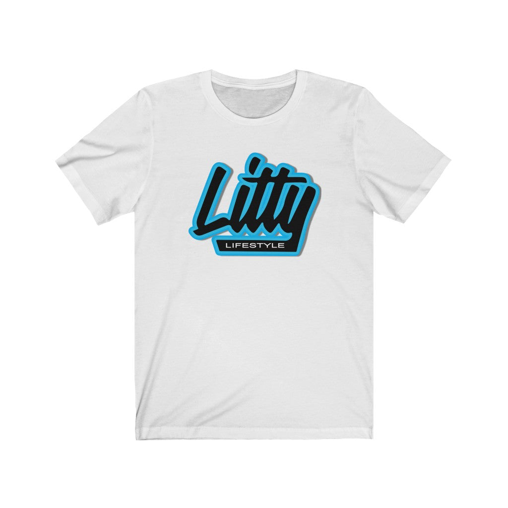 Litty Lifestyle Carolina Blue Letters Tee