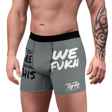 Load image into Gallery viewer, We Fukn Men&#39;s Gray/Blk/White Boxer Briefs
