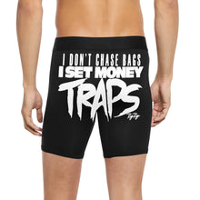 Load image into Gallery viewer, &quot;Money Traps&quot; Long blk briefs
