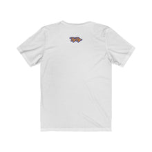 Load image into Gallery viewer, &quot;MoneyTraps&quot; Blue/Orange Text Short Sleeve Tee
