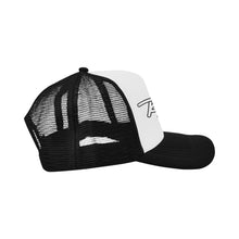 Load image into Gallery viewer, &quot;Outline&quot; blk/white trucker Hat
