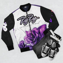 Load image into Gallery viewer, &quot;Purple Roses&quot; Bomber Jacket
