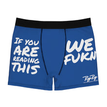 Load image into Gallery viewer, &quot;We Fukn&quot; Men&#39;s Blue/Blk/White Boxer Briefs
