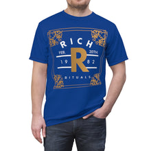 Load image into Gallery viewer, &quot;Rich Rituals&quot; Blue Poly Tee
