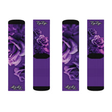 Load image into Gallery viewer, &quot;Purple Roses&quot; Purple Sublimation socks
