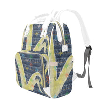 Load image into Gallery viewer, &quot;Royal BlueJean Pattern&quot; Diaper Backpack
