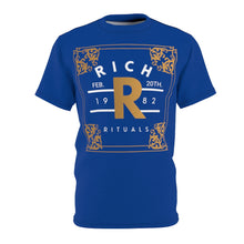 Load image into Gallery viewer, &quot;Rich Rituals&quot; Blue Poly Tee
