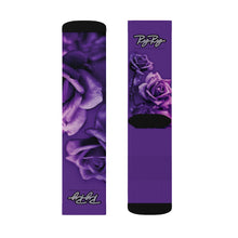 Load image into Gallery viewer, &quot;Purple Roses&quot; Purple Sublimation socks
