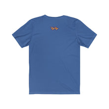 Load image into Gallery viewer, &quot;MoneyTraps&quot; Blue/Orange Text Short Sleeve Tee
