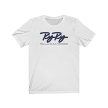 Load image into Gallery viewer, Gray Navy &amp; Blue Text Short Sleeve Tee
