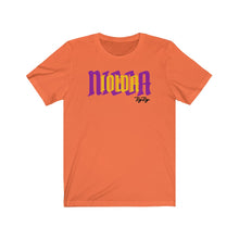 Load image into Gallery viewer, &quot;Iowa Nigga&quot; Purple/Gold Text Short Sleeve Tee
