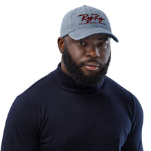 Load image into Gallery viewer, Blue Jean Hat - Burgundy Logo
