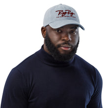 Load image into Gallery viewer, Blue Jean Hat - Burgundy Logo
