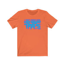 Load image into Gallery viewer, &quot;Money Traps&quot; Turquoise/Pink Text Short sleeve Tee
