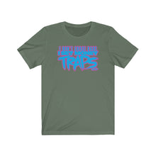 Load image into Gallery viewer, &quot;Money Traps&quot; Turquoise/Pink Text Short sleeve Tee
