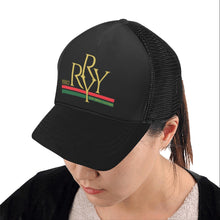 Load image into Gallery viewer, &quot;Royal logo&quot; blk on blk trucker hat
